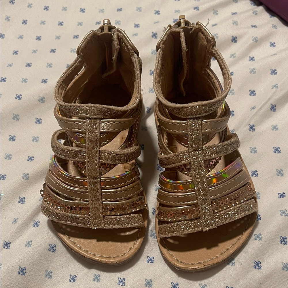 Sparkly Tan Kids Sandals